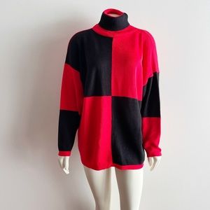 Euro-Flash Vintage Harley Quinn Red Black Sweater